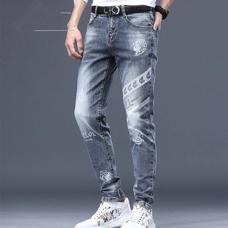 Men's Spring Jeans Fashion Washing Pants