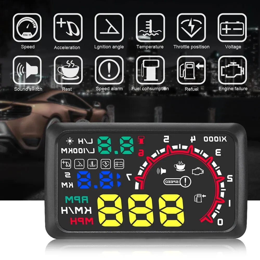 W02 Head up Display Hud On-board Computer Smart Speed Meter