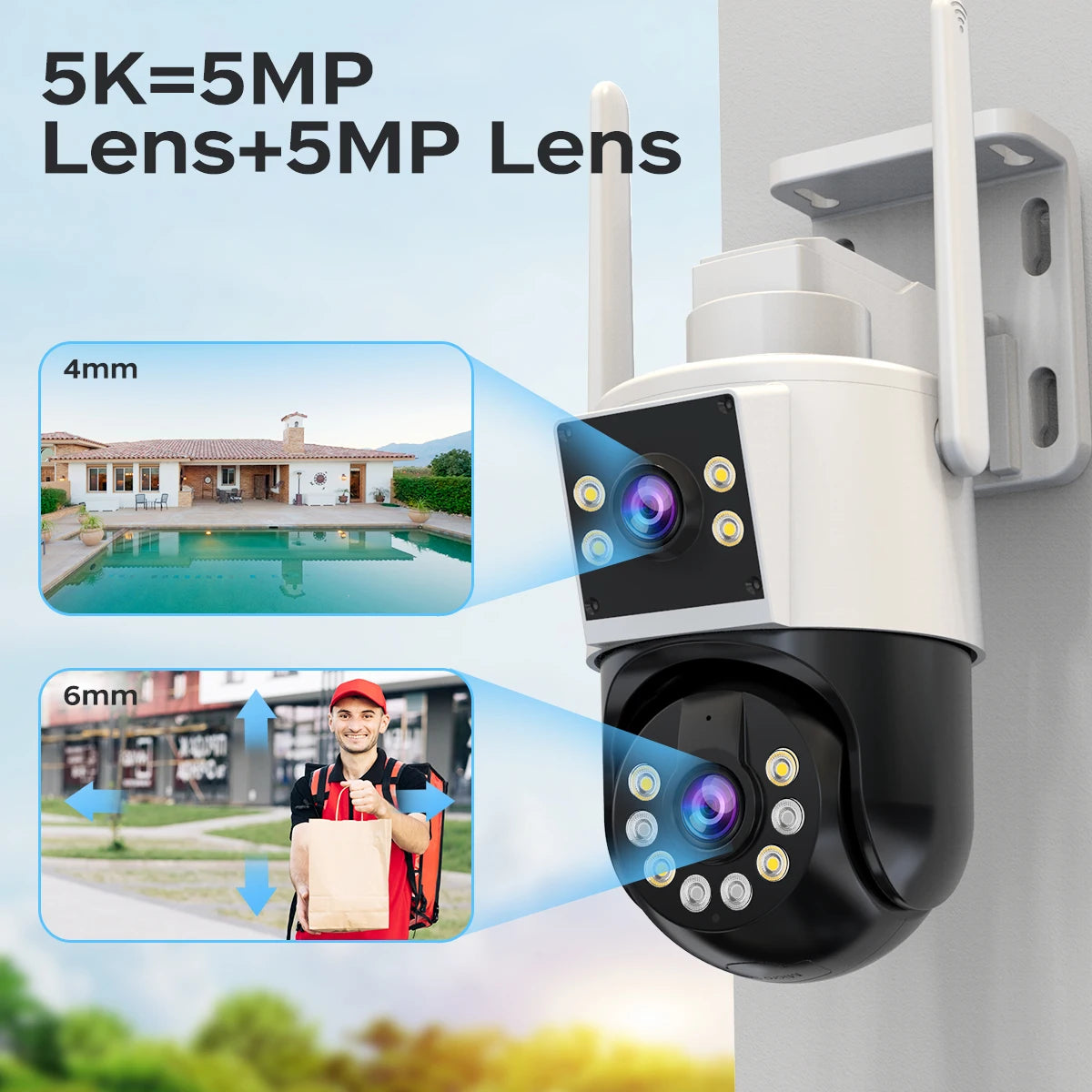 10MP 6MP PTZ Wifi Outdoor Camera