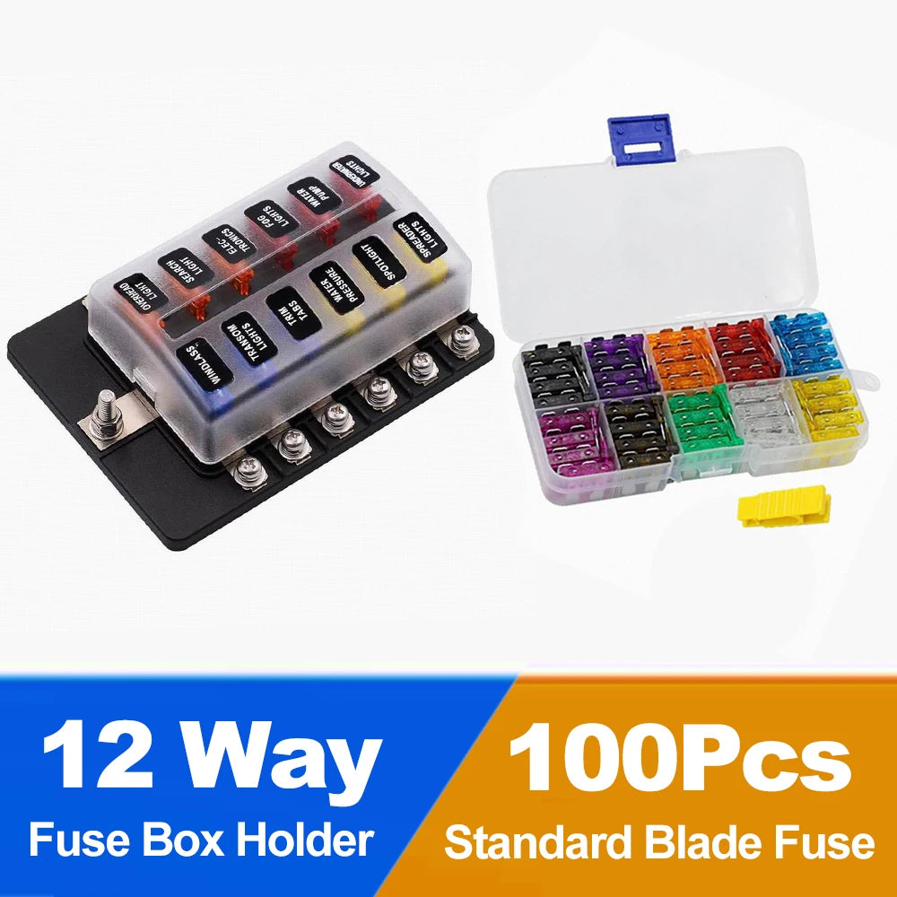 Universal 12-Way Car Fuse Box