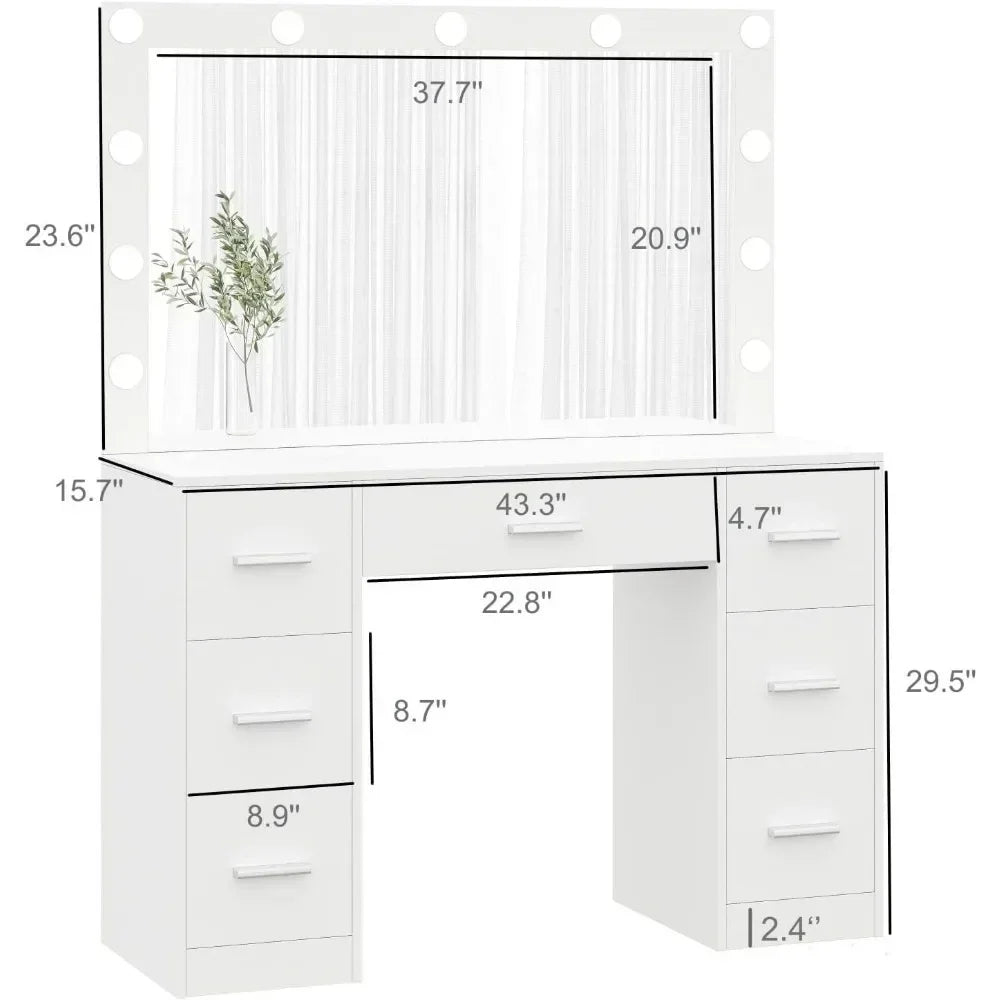 LED Dresser with Drawers