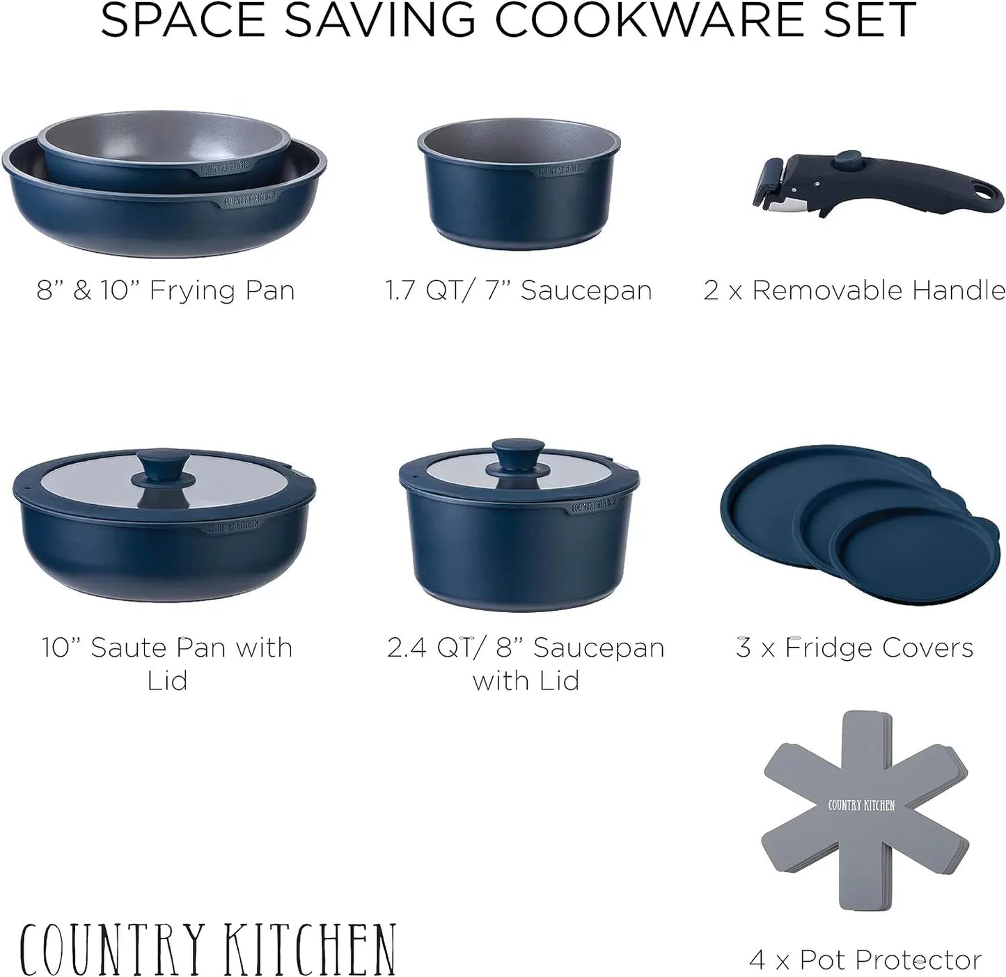 16 Piece Pots and Pans Set