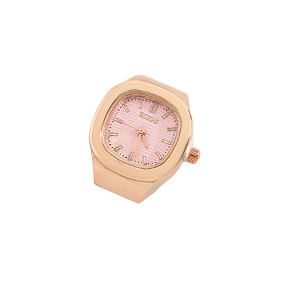 Creative finger ring watch mini quartz watch adjustable time watch ring simple stylish punk watch ring personalized mini clock