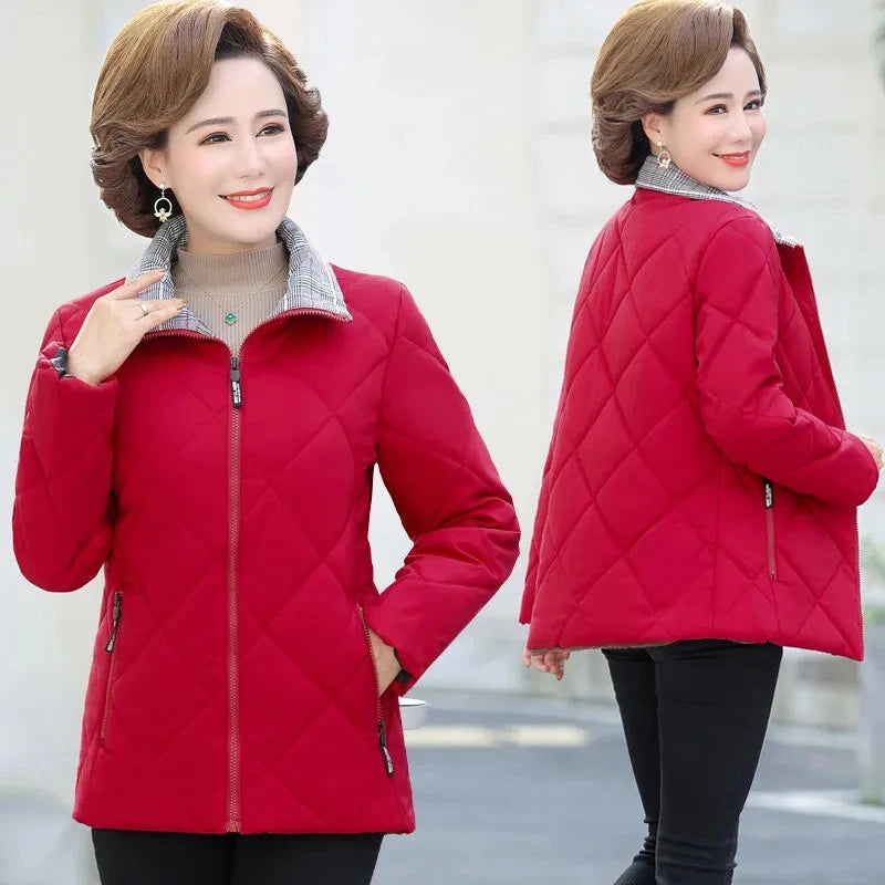 Middle-Aged Elderly Women's Cotton Coat Jacket