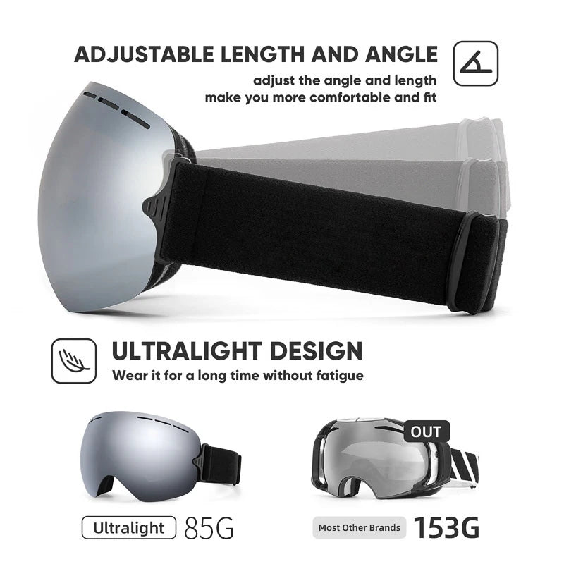 Double Layer Anti-Fog Ski Goggles