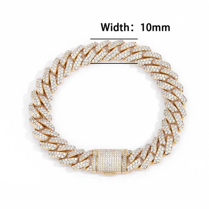 12mm Full Iced Out Diamond Cuban Link Bracelet