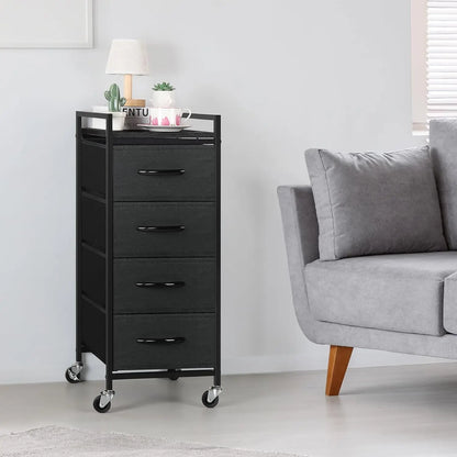 Vertical 4-Drawer Fabric Dresser