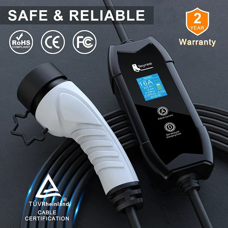Type 2 16A 3.5kW GBT Electric Car EV Charger
