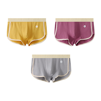 3PCS Men's Striped Cotton Boxer Underwear