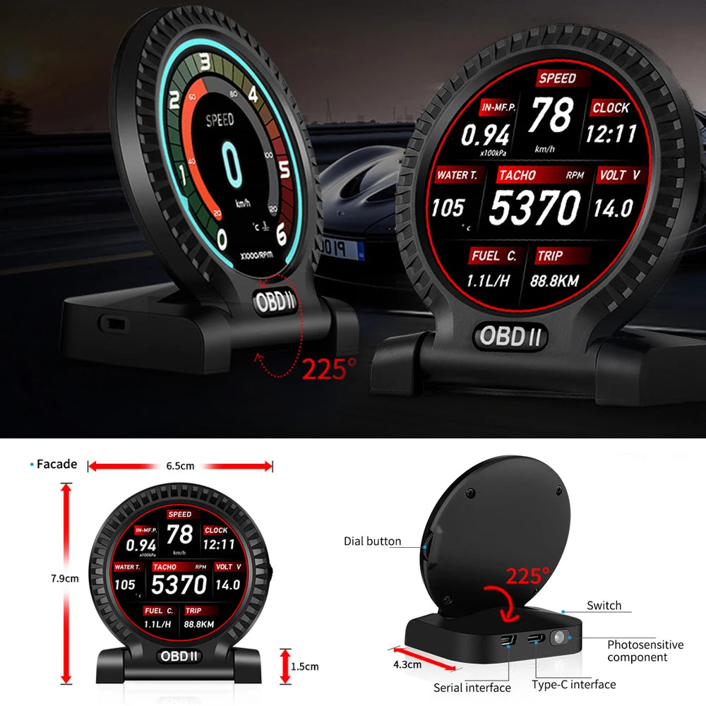 HUD OBD2 Head-up Display Car Multi Gauges