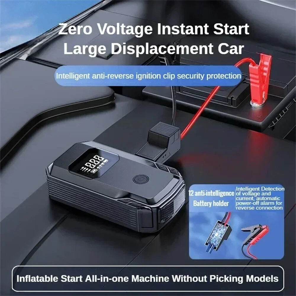 4 in 1 Car Jump Starter Air Compressor Portable Booster