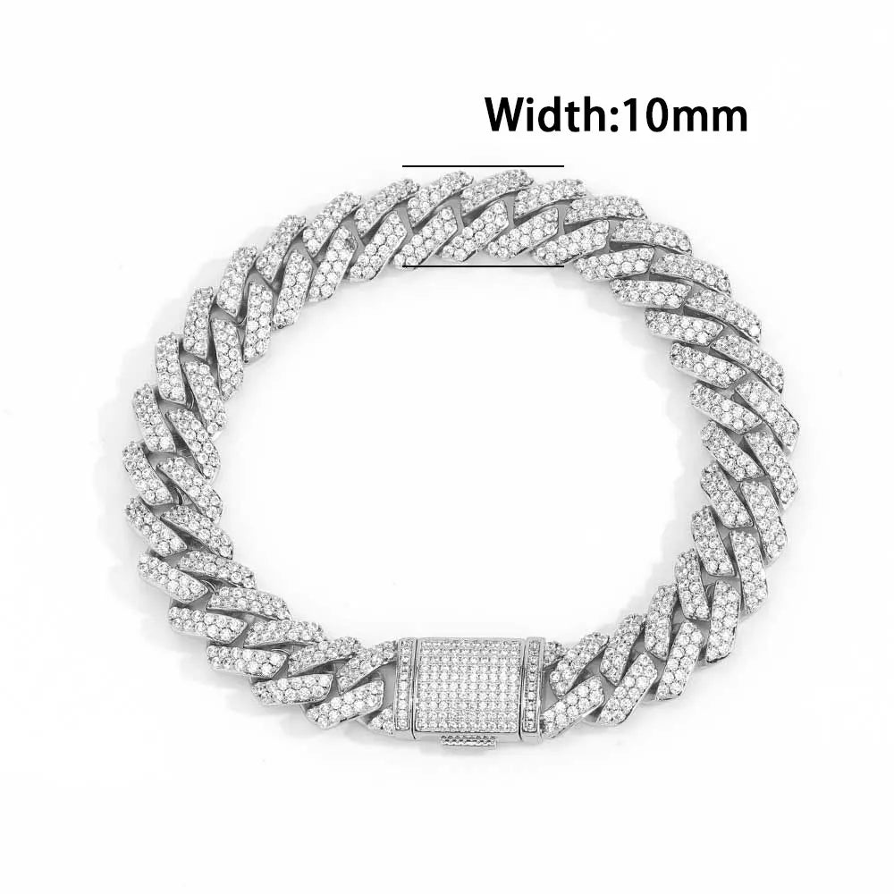12mm Full Iced Out Diamond Cuban Link Bracelet