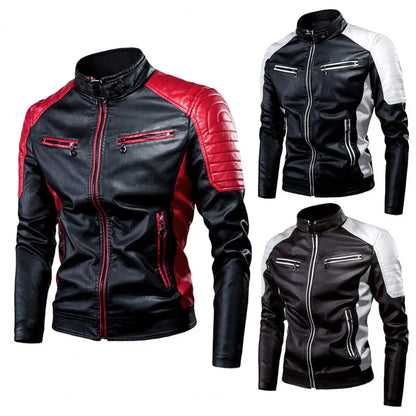 Street Style Faux Leather Motorcycle Jacket