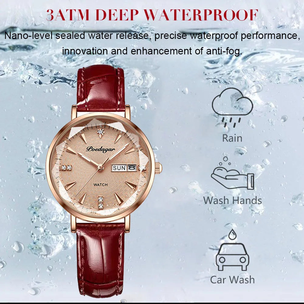 Female Luxury Fashion Leather Wristwatch