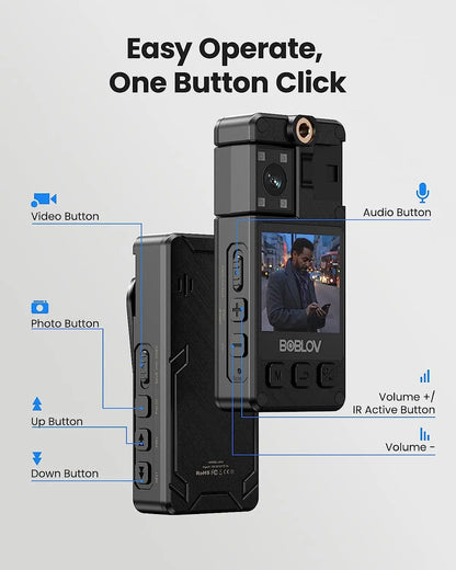 A24 1296P Night Vision Mini Body Camera