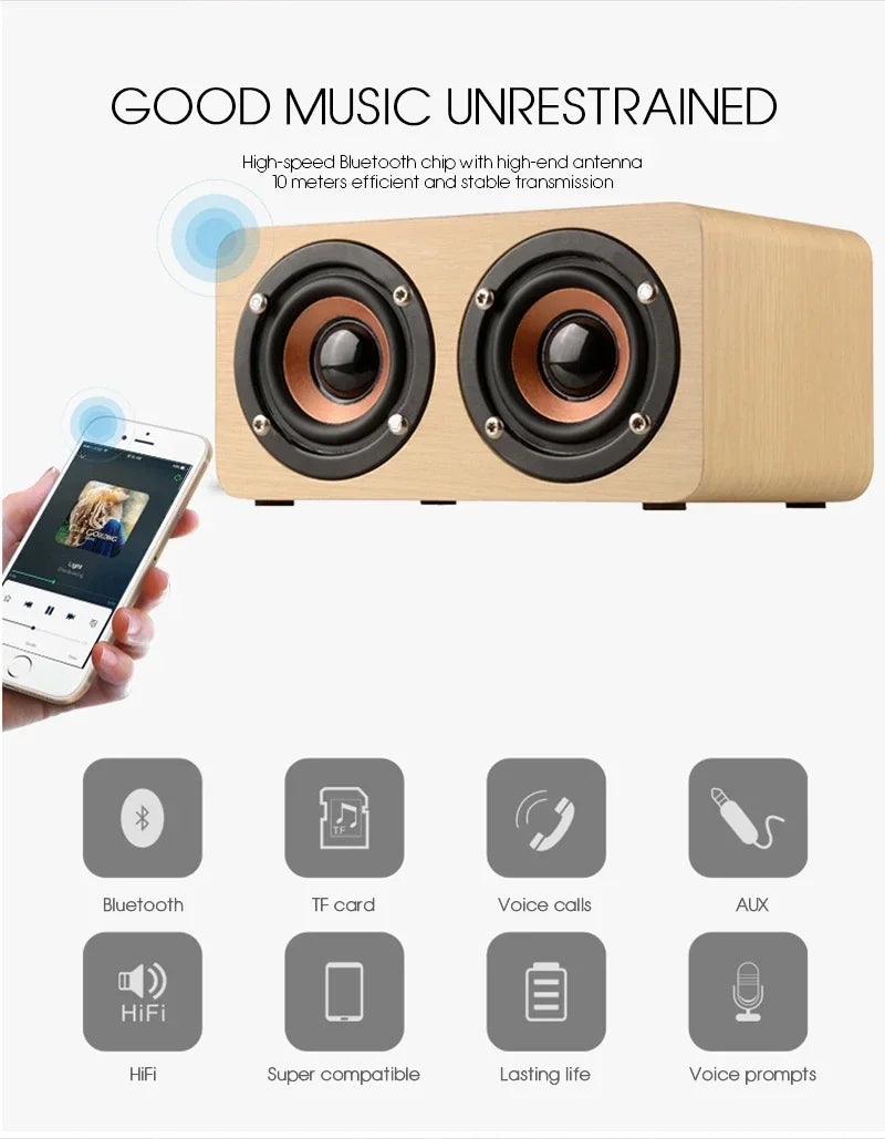 Wood Wireless Bluetooth Speaker