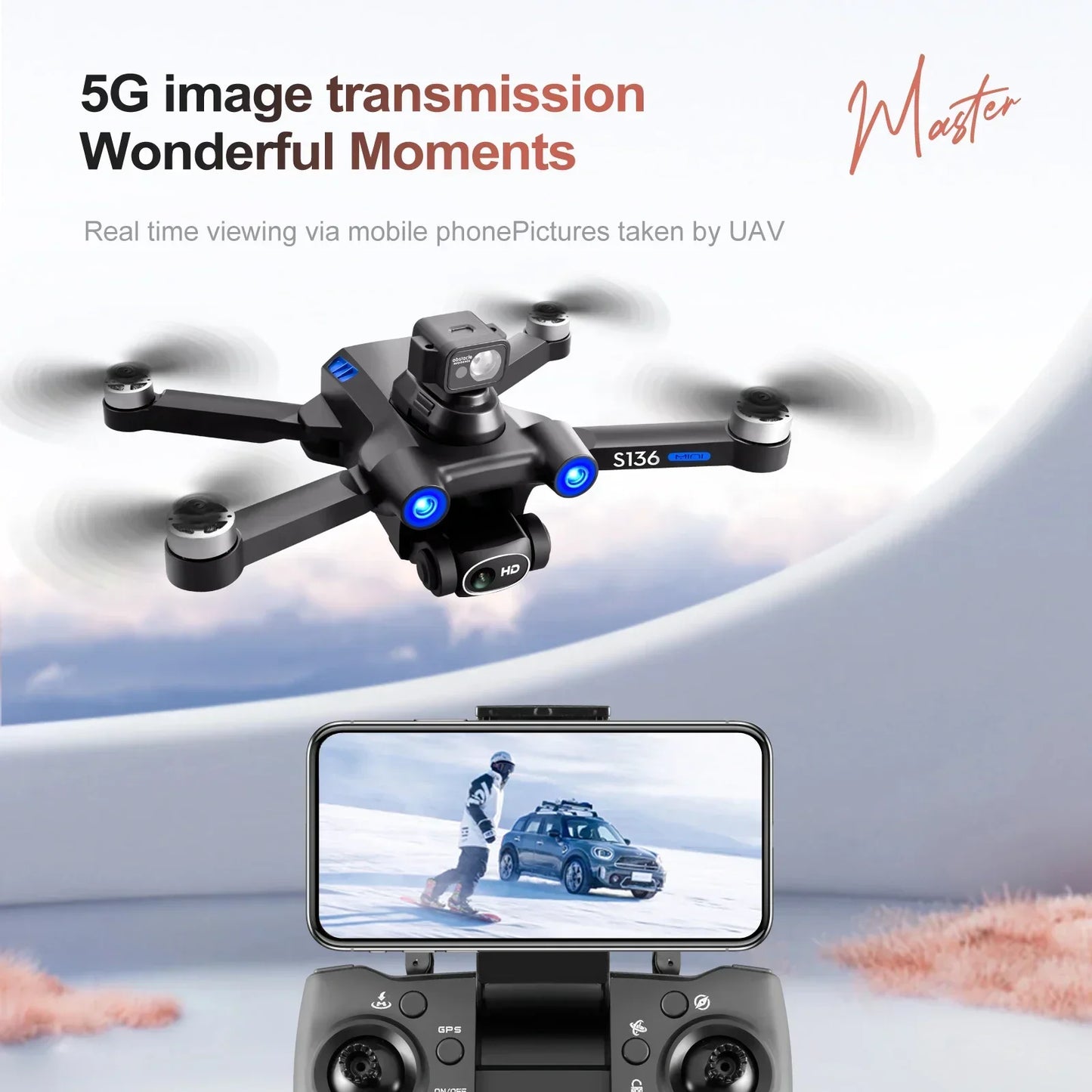 4K HD Dual Camera  S136 GPS Rc Drone