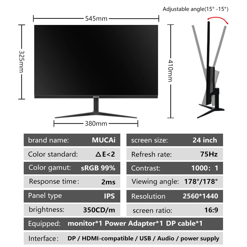 24/27 Inch 2K 75Hz Desktop Monitor