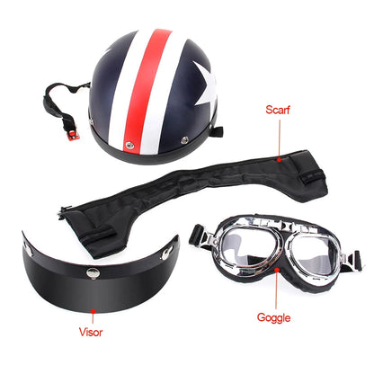 Half Open Face Bike Helmet with Goggles