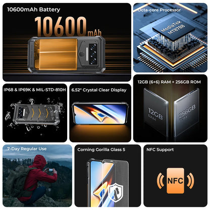 10600mAH  WP38 Rugged Smartphone
