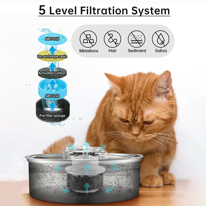 Stainless Steel Cat Water Fountain