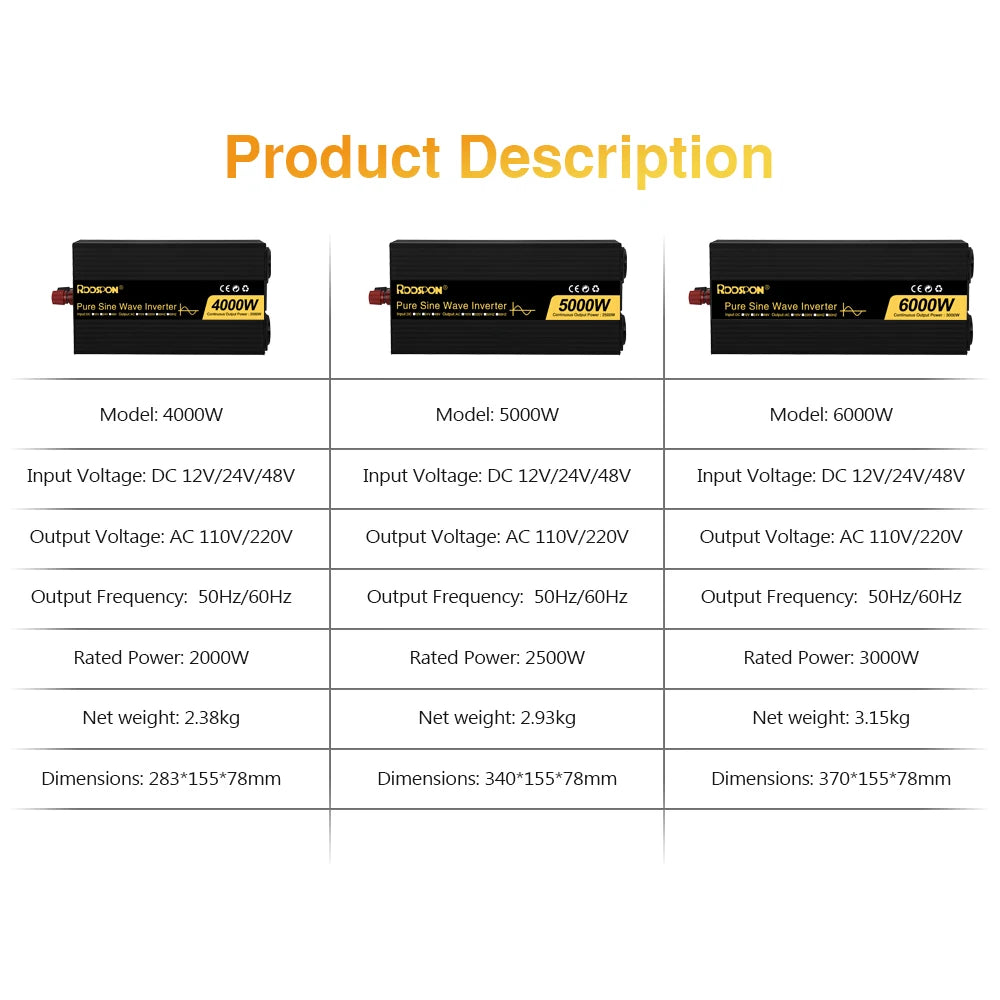 50Hz,60Hz Voltage Pure Sine Wave Inverters