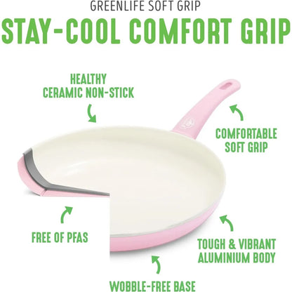 Soft Grip Nonstick 16 Piece  Pots and Frying  Set