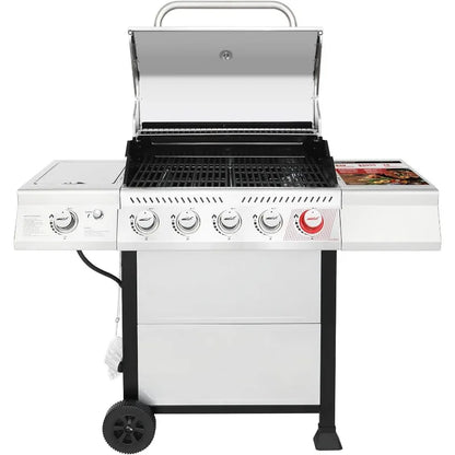 5-Burner BBQ Propane Grill with Sear Burner