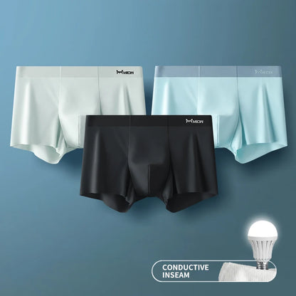 3Pcs Ice Silk Antistatic Boxer Shorts