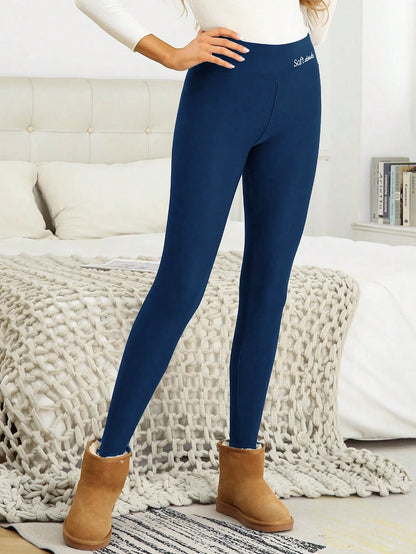 Blue Thick Winter Leggings