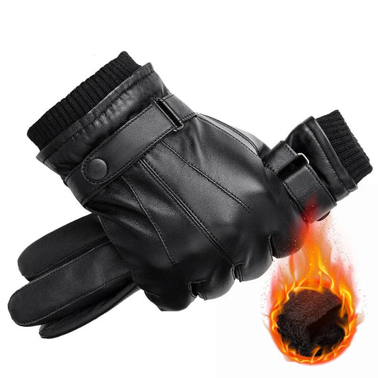 Men's Sheepskin Leather Touch Screen Gloves