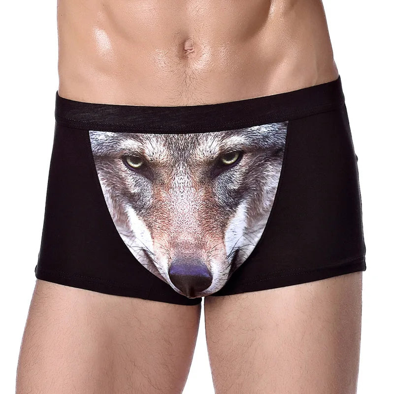 3D Wolf Eagle Head Boxer Shorts