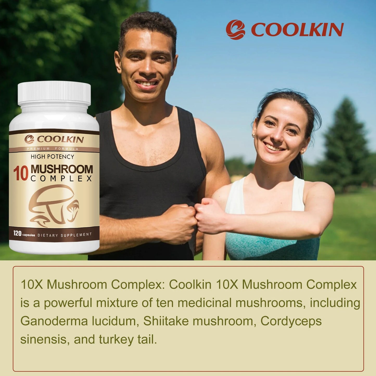 10 Mushroom Complex - Balances Mood, Immune Support- 120 Capsules