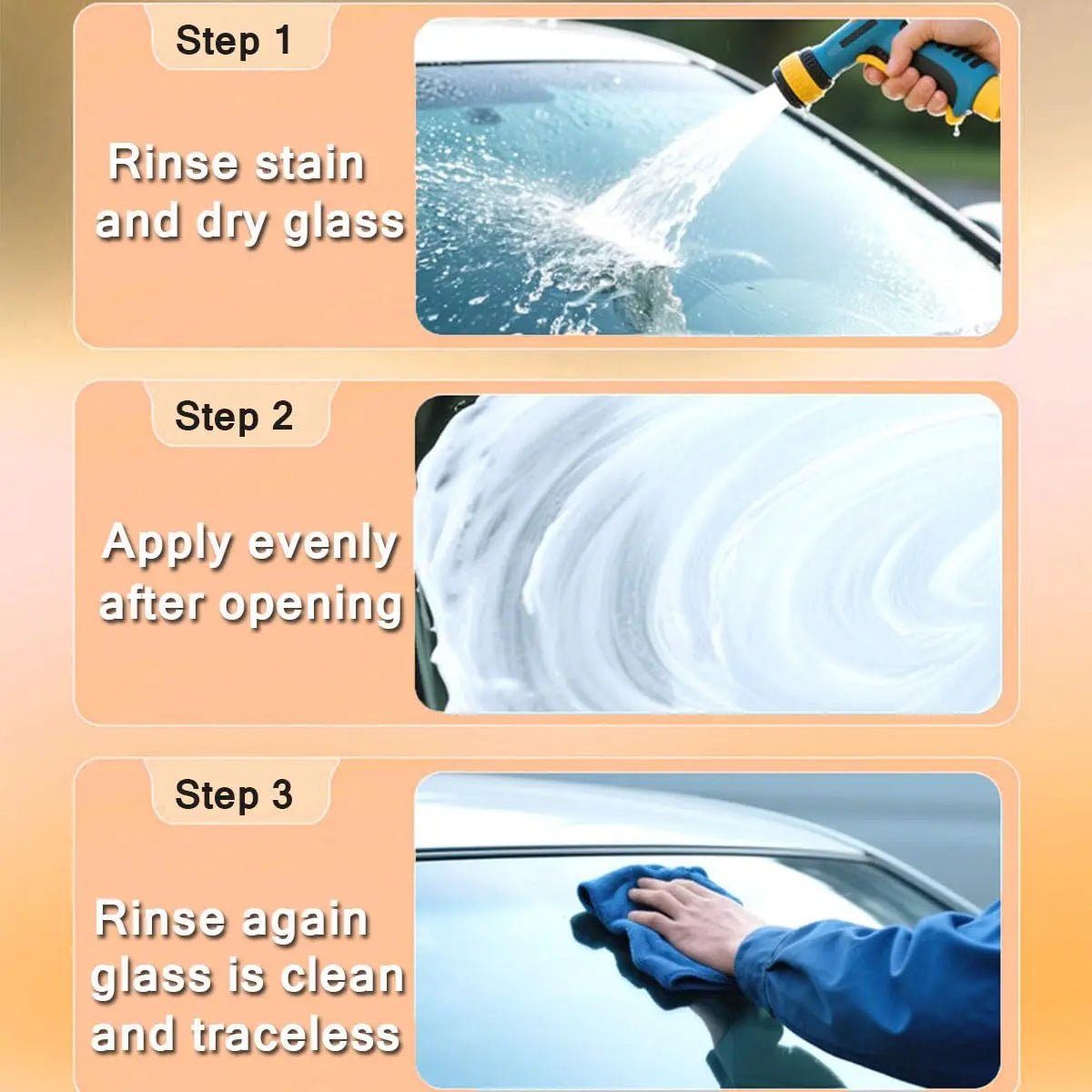 Glass Oil Film Remover for Car, 100ml Roll