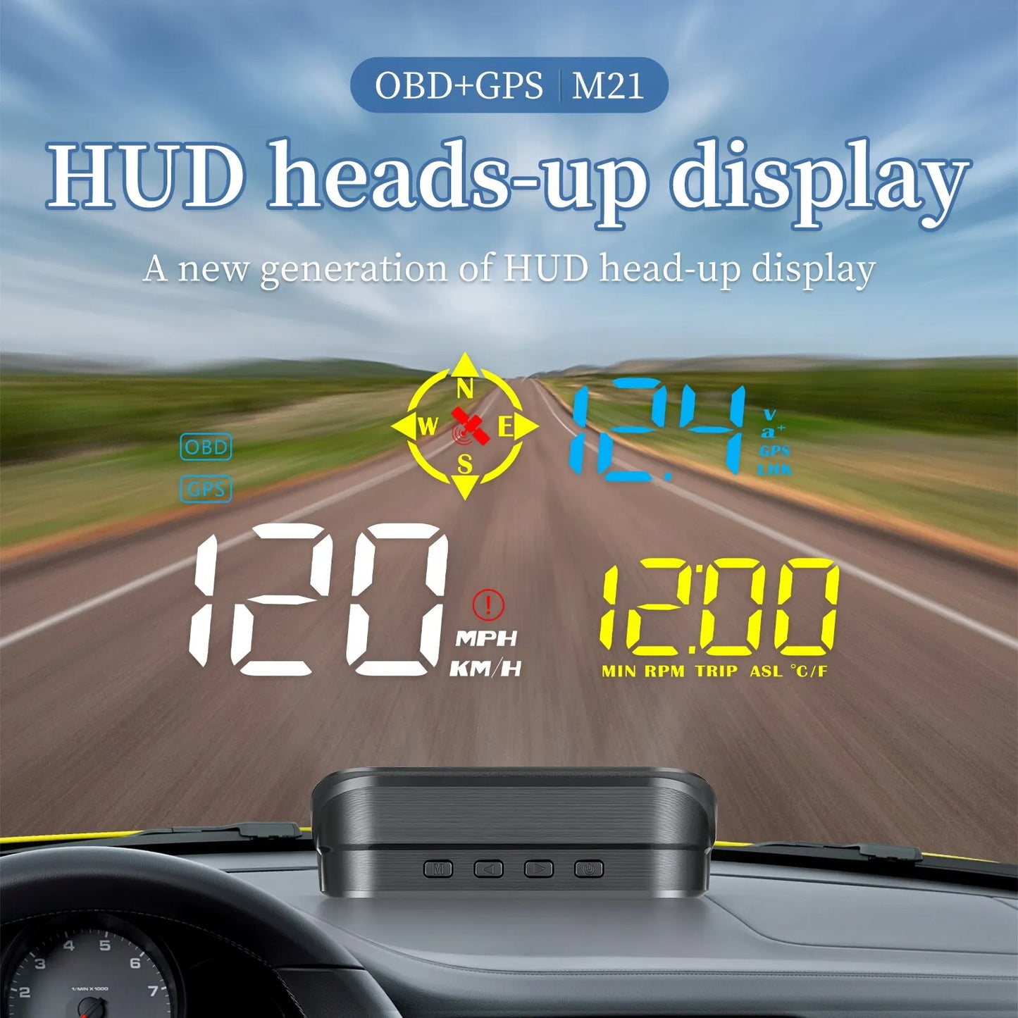 GPS Dual System M21 HUD Car Speedometer