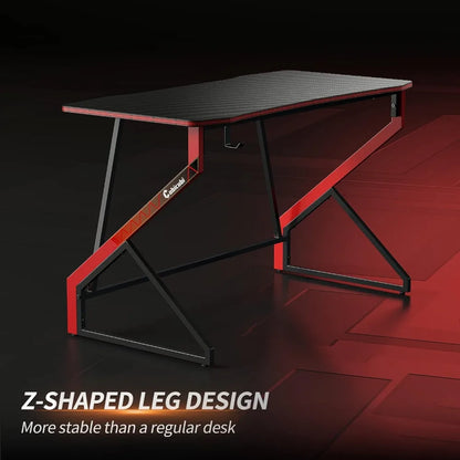 Z Shaped 55 inch Gaming Computer Desk