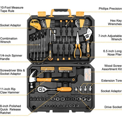 128 Piece General Household Hand Tool Kit
