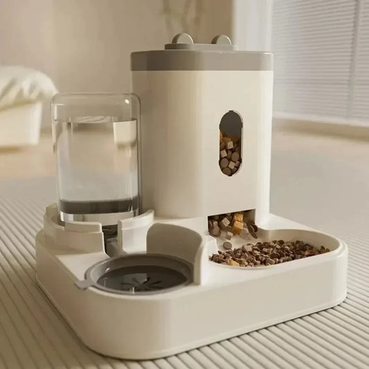 Cat Food Bowl With Water Fountain