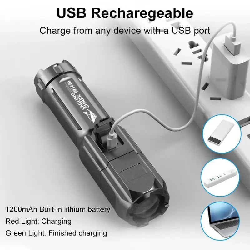 100000 Lumen Powerful LED Flashlight