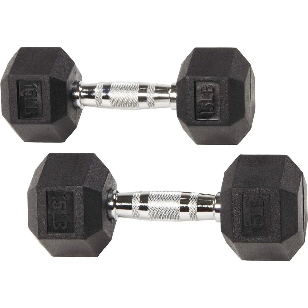 Rubber Coated Dumbbell Weight Set