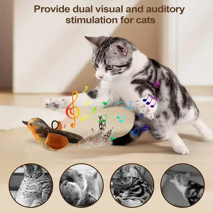 Interactive Touch-Activated Flapping Bird Cat Toy