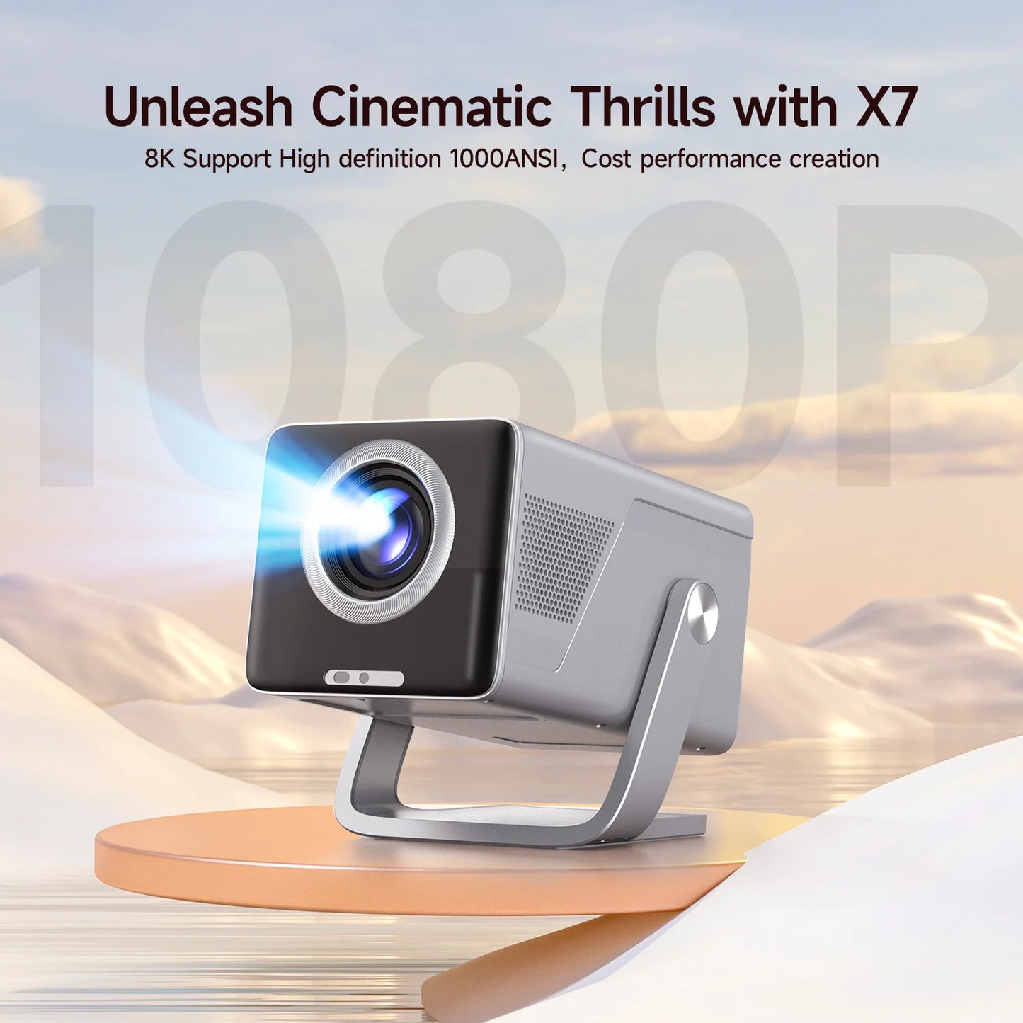 Magcubic 8K Support HD 1080P 1000ANSI X7 Projector, 5W Speaker
