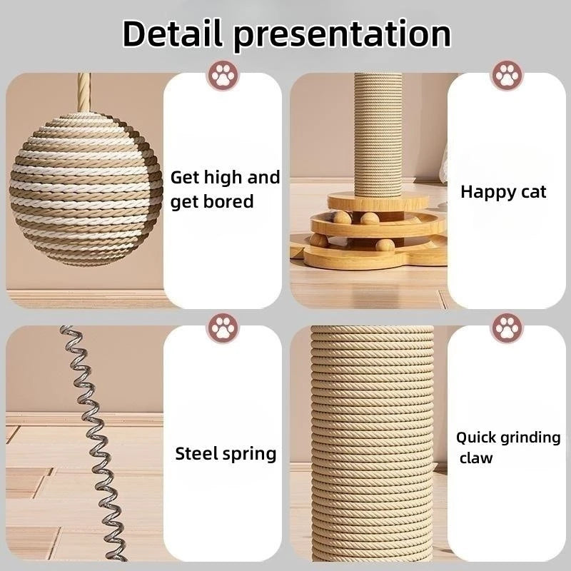Pet Solid Wood Turntable Funny Stick  Balls