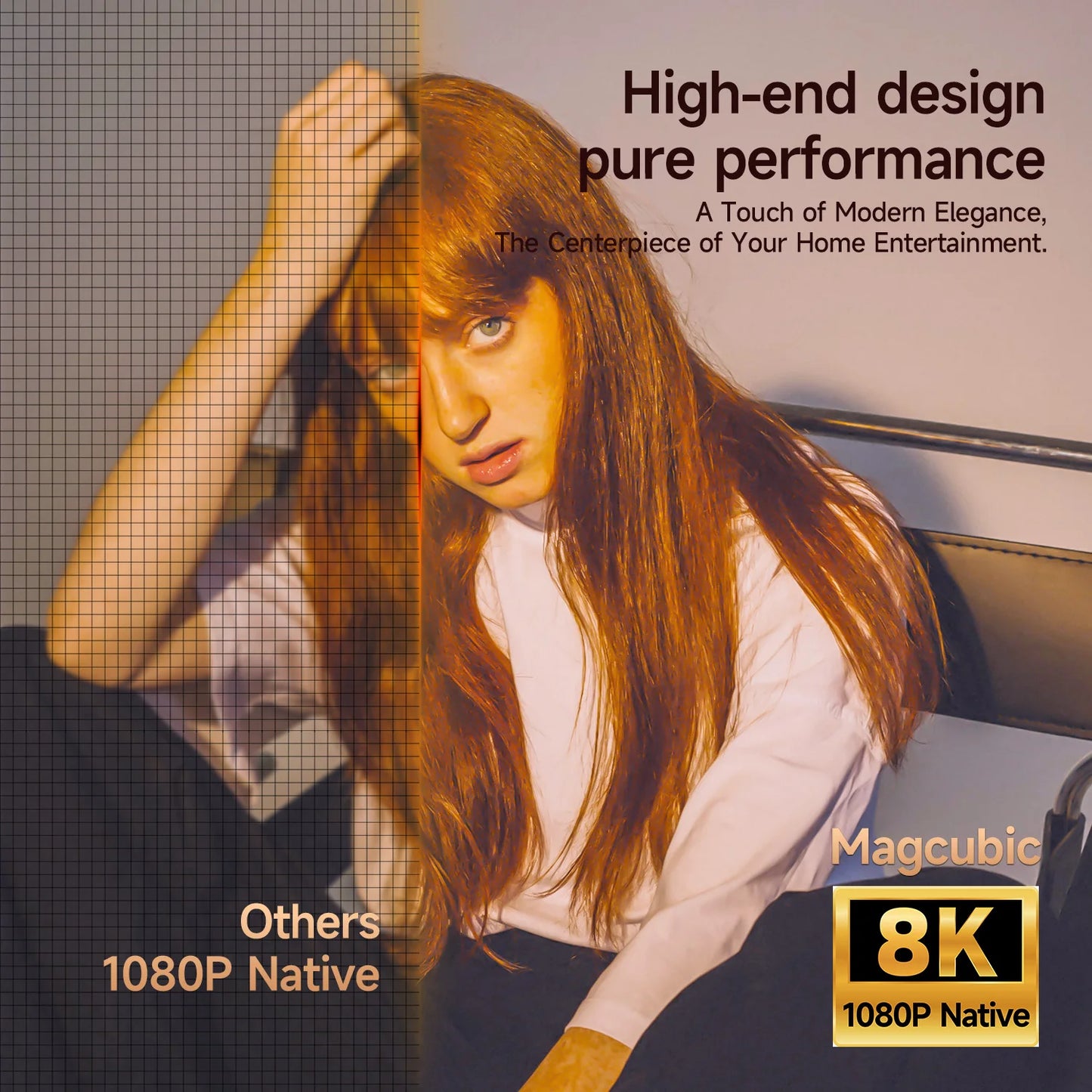 Magcubic 8K Support HD 1080P 1000ANSI X7 Projector, 5W Speaker