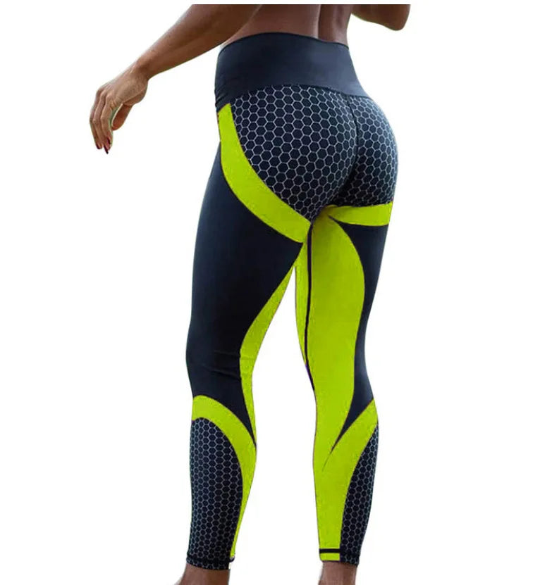 Honeycomb Digital Print Yoga Pants