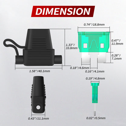 Gauge Inline Fuse Holder 12V