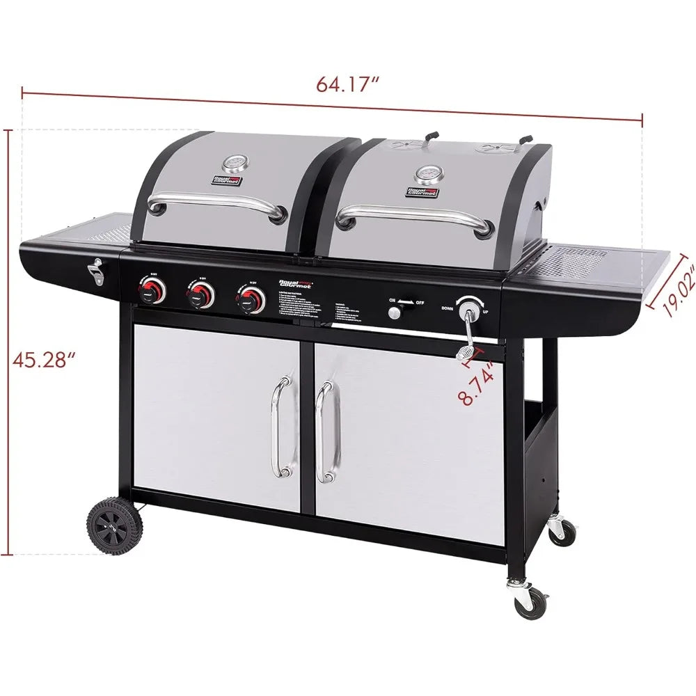 Dual Fuel Gas and Charcoal Grill Combo