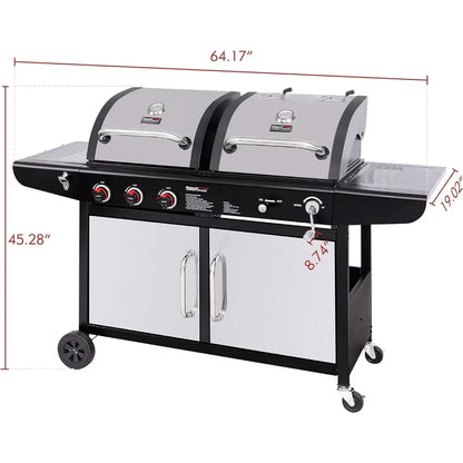 Dual Fuel Gas and Charcoal Grill Combo