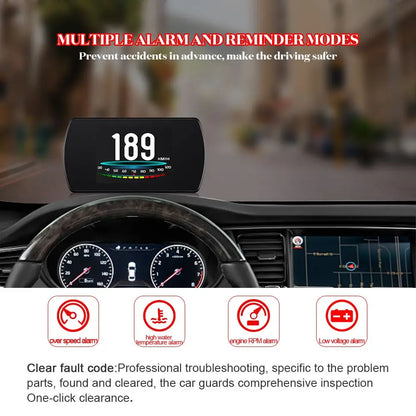 P12 Head Up Display Car OBD2 Digital Speed Clock