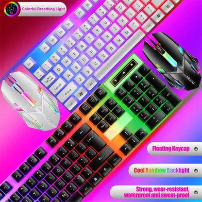 Rainbow Backlit Wired Keyboard and Mouse